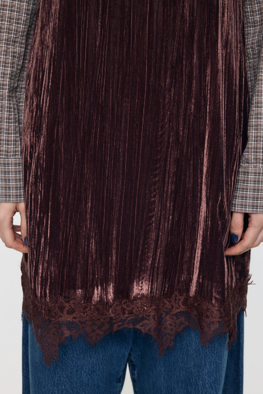 MOUSSY「WASHER VELOUR SLIP MINI ドレス」|ワンピース|