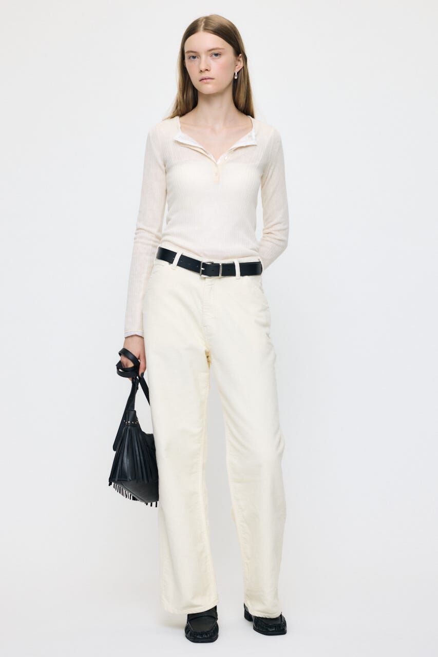 MOUSSY「ES SHEER HENRY NECK KNIT トップス」|ニット・セーター|