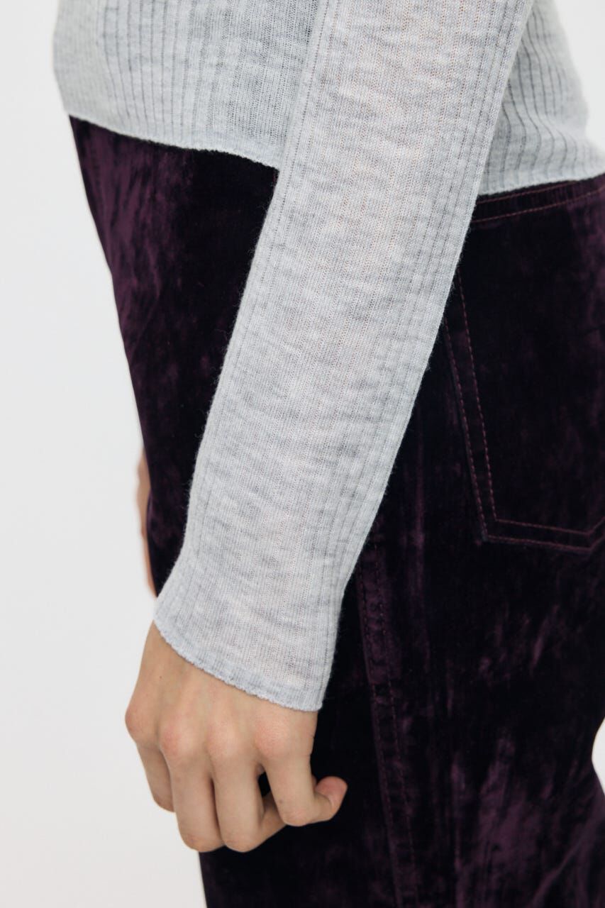 MOUSSY「ES SHEER HENRY NECK KNIT トップス」|ニット・セーター|