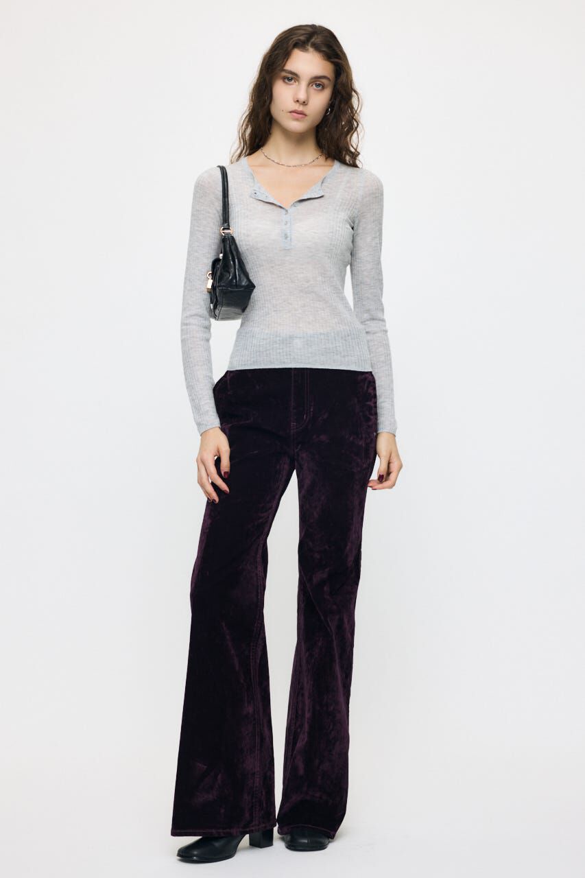 MOUSSY「ES SHEER HENRY NECK KNIT トップス」|ニット・セーター|