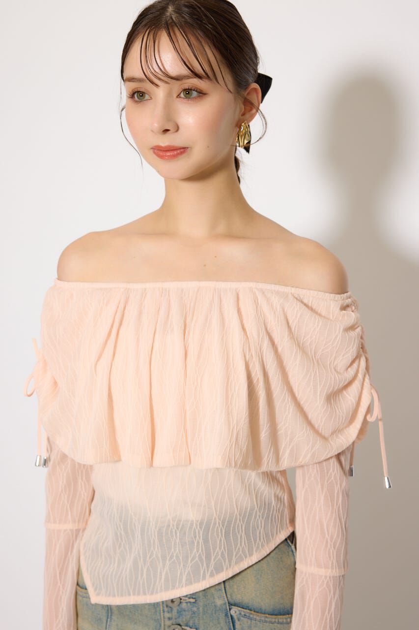 rienda「シアーレースオフショルトップス」|Tシャツ・カットソー|