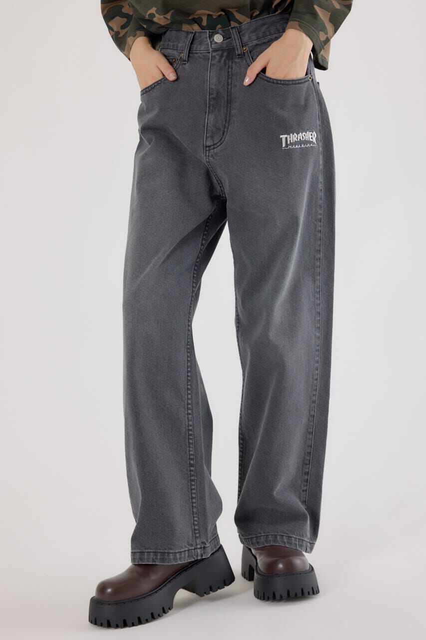 RODEO CROWNS「(THRASHER) ICON デニムパンツ」|デニム|BLK