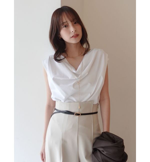 LAGUNAMOON「【接触冷感】オフショルドレープカットトップス」|Tシャツ・カットソー|