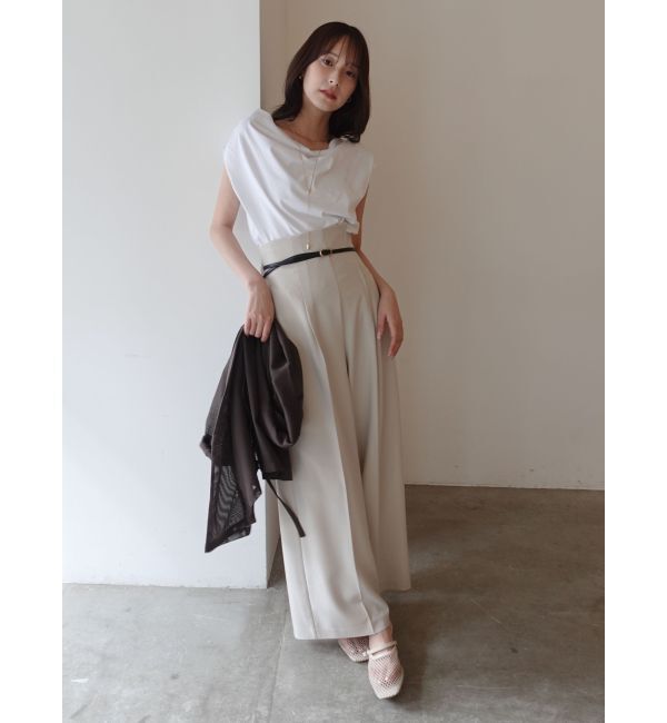 LAGUNAMOON「【接触冷感】オフショルドレープカットトップス」|Tシャツ・カットソー|