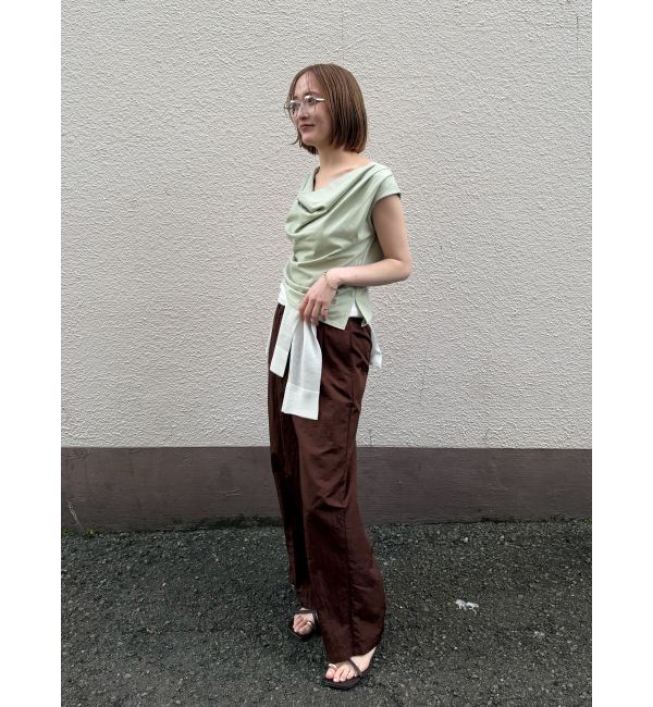 LAGUNAMOON「【接触冷感】オフショルドレープカットトップス」|Tシャツ・カットソー|