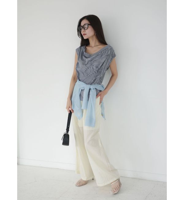LAGUNAMOON「【接触冷感】オフショルドレープカットトップス」|Tシャツ・カットソー|