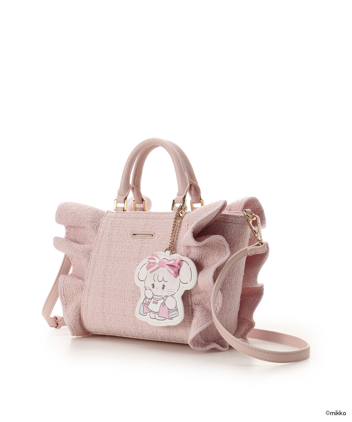 Samantha Vega「Lil ala mode&times;SAMANTHAVEGAコレクション ツイードフリルハンドバッグ」|ハンドバッグ|