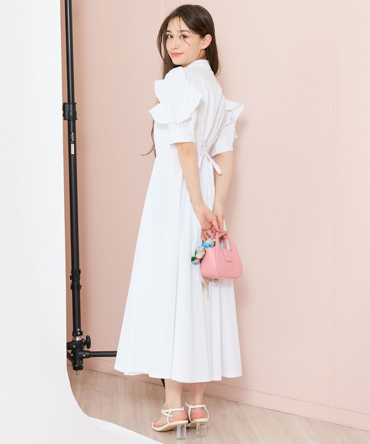 WILLSELECTION「ラッフルパフスリーブシャツワンピース」|ワンピース|