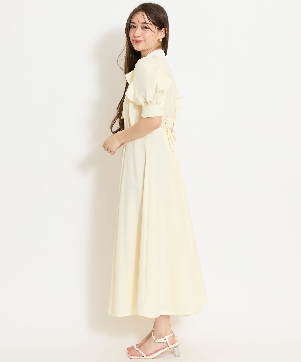WILLSELECTION「ラッフルパフスリーブシャツワンピース」|ワンピース|