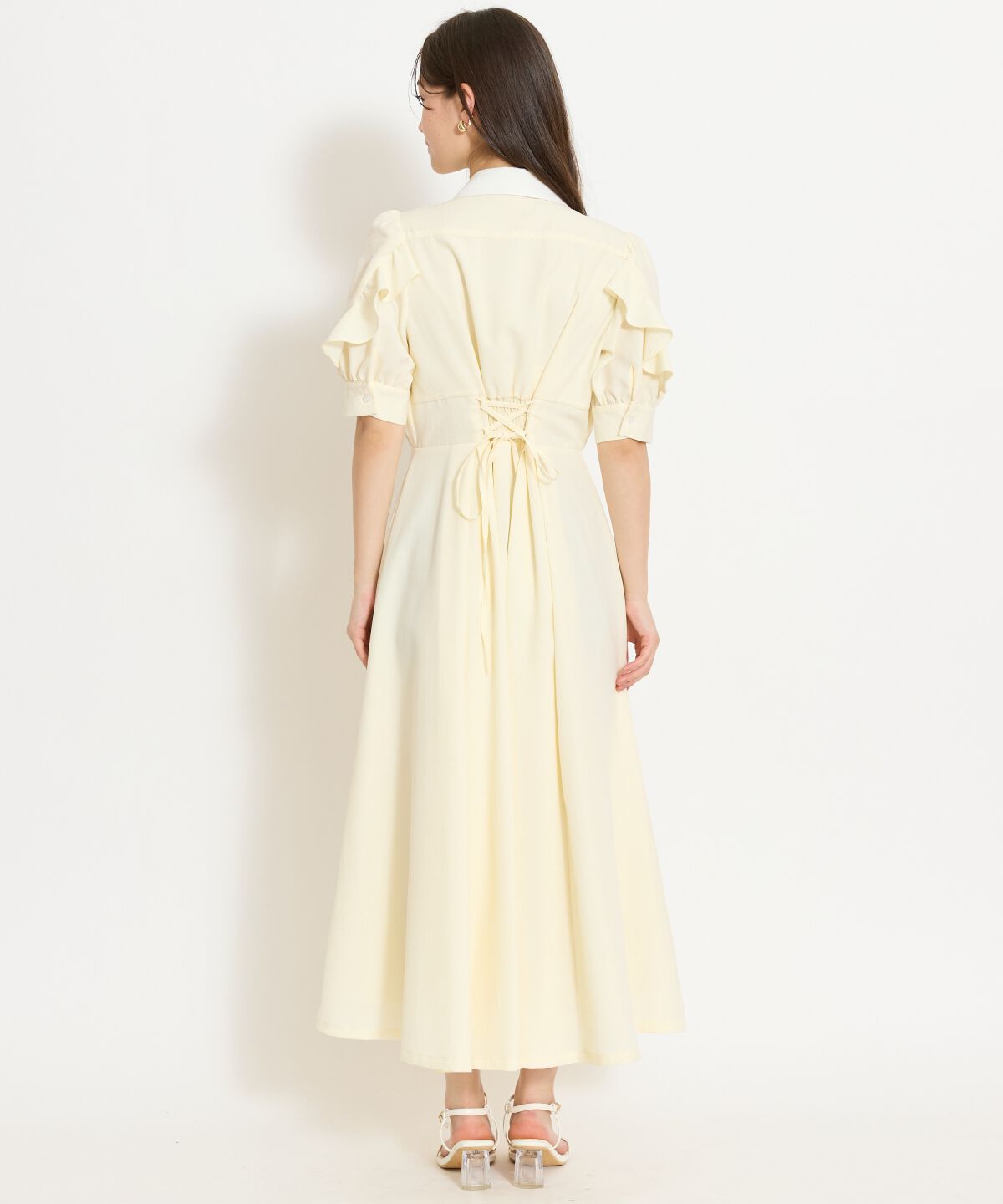 WILLSELECTION「ラッフルパフスリーブシャツワンピース」|ワンピース|