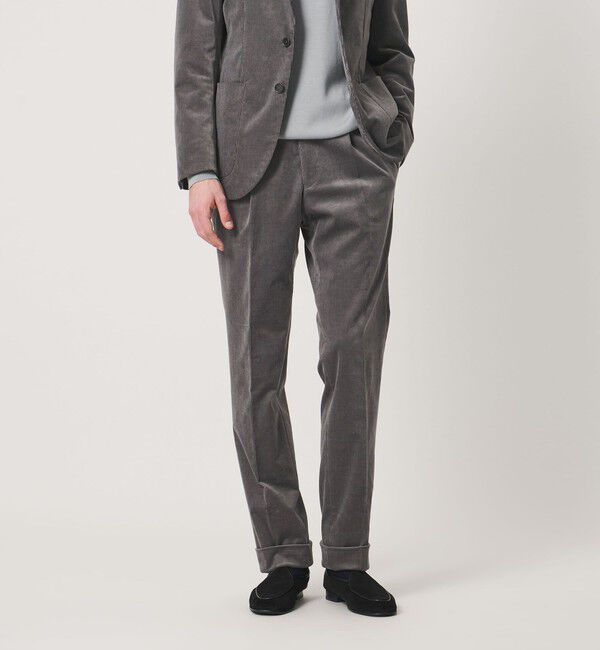 UNITED ARROWS「コーデュロイ 1プリーツ スラックス R―MODEL」|スラックス|MD.GRAY
