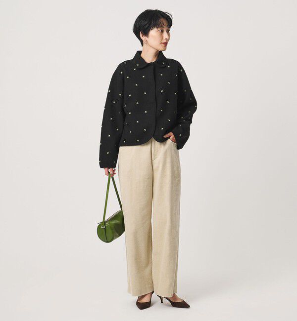 UNITED ARROWS「エンブロイダリー ニット カーディガン」|カーディガン|