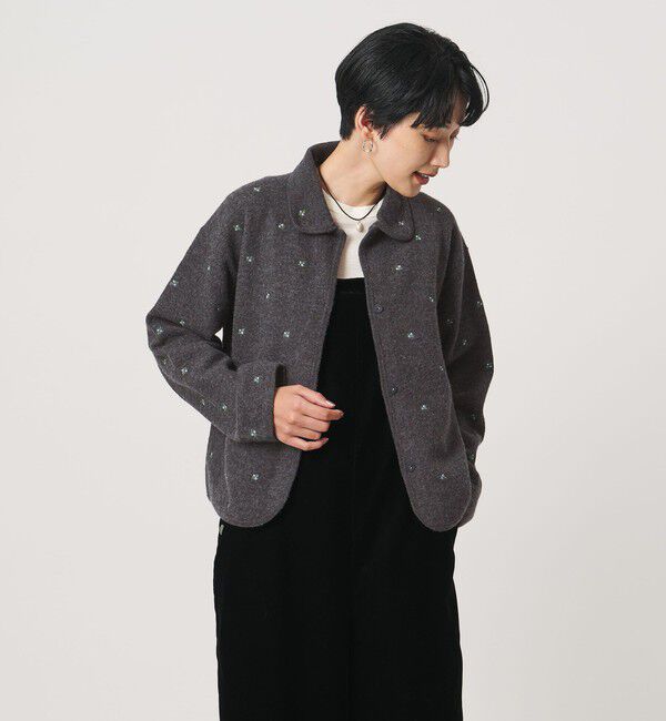 UNITED ARROWS「エンブロイダリー ニット カーディガン」|カーディガン|
