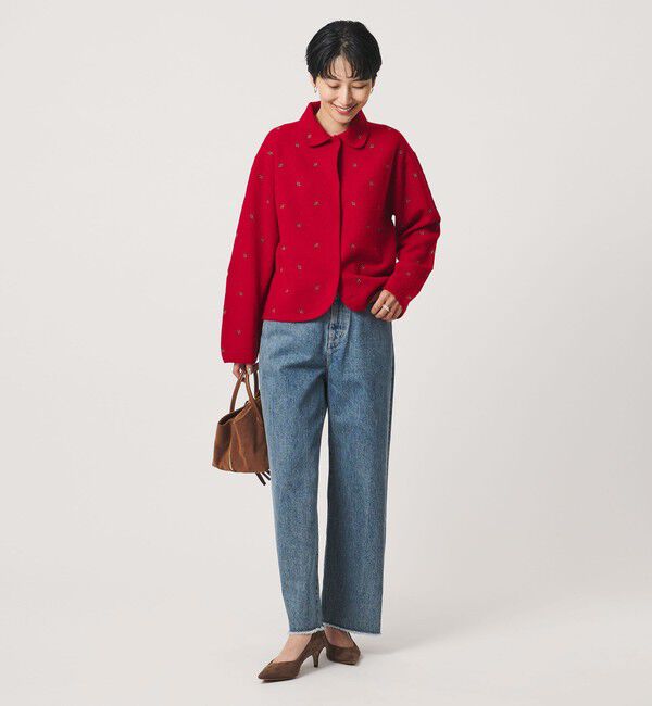 UNITED ARROWS「エンブロイダリー ニット カーディガン」|カーディガン|