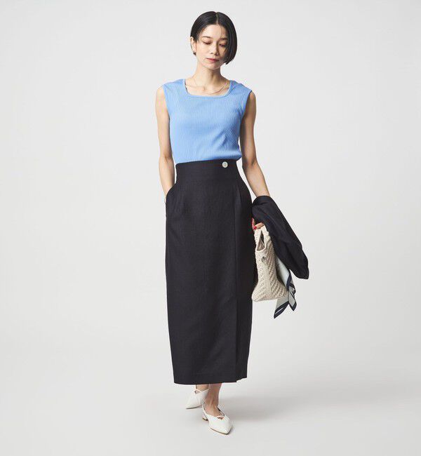 UNITED ARROWS green label relaxing「ブライトリブ デコルテ フレンチスリーブ プルオーバー カットソー」|Tシャツ・カットソー|