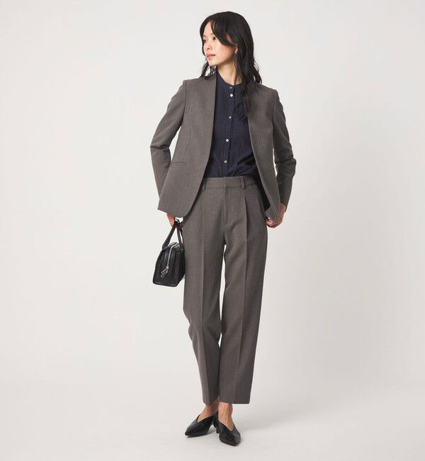 UNITED ARROWS green label relaxing「［size SHORT/TALLあり］ライト ダブルクロス テーパード パンツ」|スラックス|