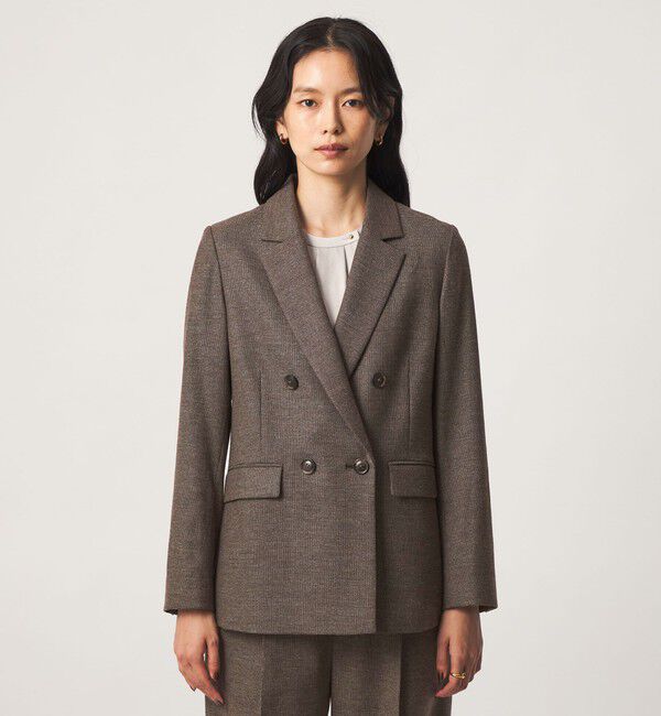 UNITED ARROWS green label relaxing「［size SHORT/TALLあり］ヘアライン ダブルジャケット ストレッチ」|テーラードジャケット|