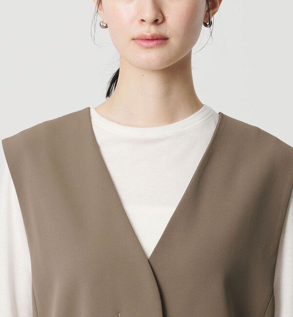 BEAUTY&YOUTH UNITED ARROWS「【WEB限定 Wardrobe DAILY MINIMAL】ダブルクロス リボンベルトジレ ウォッシャブル」|ベスト・ジレ|