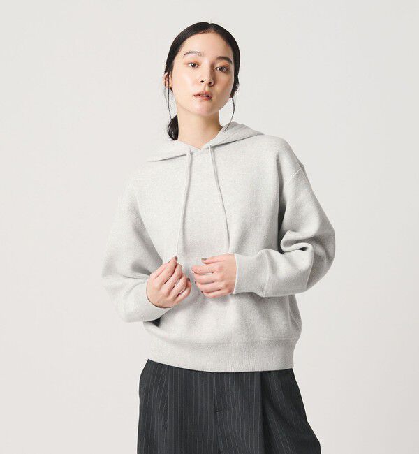 BEAUTY&YOUTH UNITED ARROWS「コットンウールブレンド ソリッド＆ボーダーニットフーディ ウォッシャブル」|ニット・セーター|