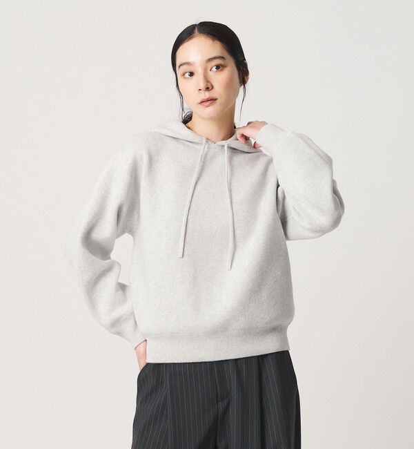BEAUTY&YOUTH UNITED ARROWS「コットンウールブレンド ソリッド＆ボーダーニットフーディ ウォッシャブル」|ニット・セーター|