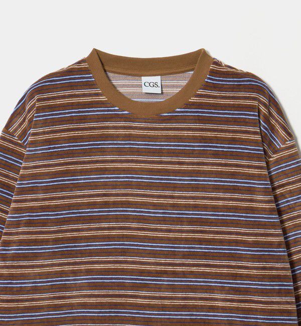 California General Store「＜CGS.＞ベロア ボーダー クルーネック プルオーバー」|Tシャツ・カットソー|