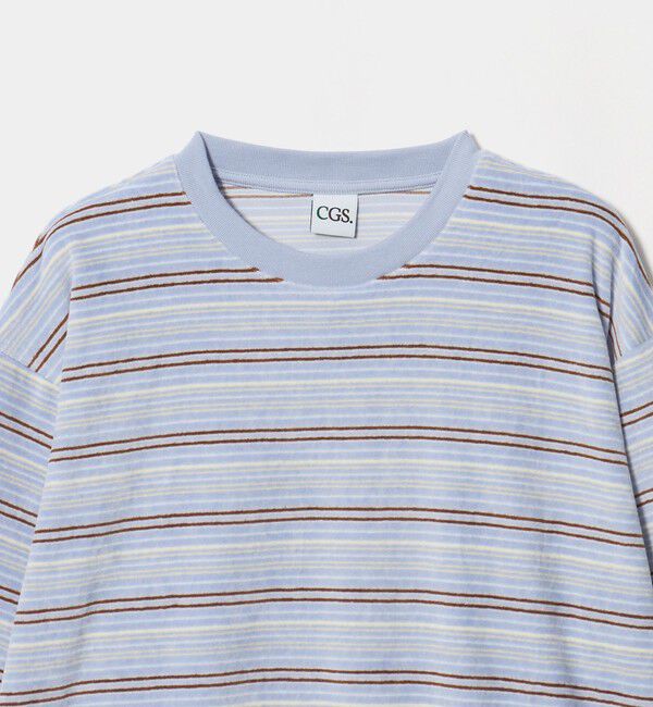 California General Store「＜CGS.＞ベロア ボーダー クルーネック プルオーバー」|Tシャツ・カットソー|