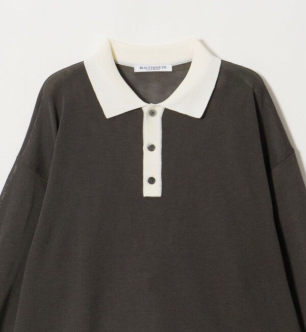BEAUTY&YOUTH UNITED ARROWS「【WEB限定】シアー ポロカラー ニットプルオーバー」|ニット・セーター|