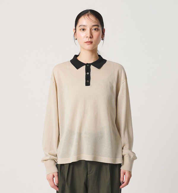BEAUTY&YOUTH UNITED ARROWS「【WEB限定】シアー ポロカラー ニットプルオーバー」|ニット・セーター|