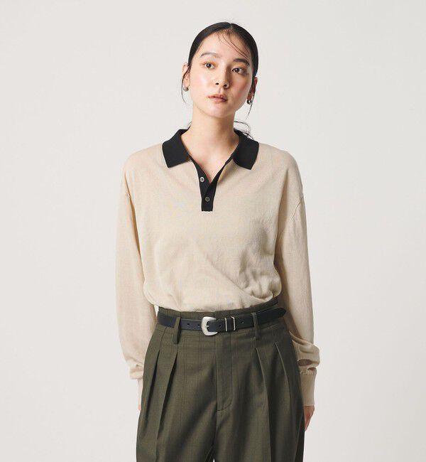 BEAUTY&YOUTH UNITED ARROWS「【WEB限定】シアー ポロカラー ニットプルオーバー」|ニット・セーター|