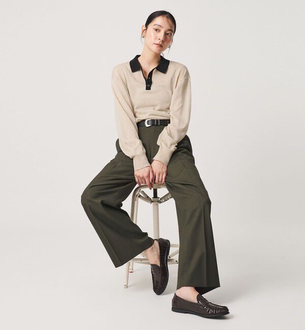 BEAUTY&YOUTH UNITED ARROWS「【WEB限定】シアー ポロカラー ニットプルオーバー」|ニット・セーター|