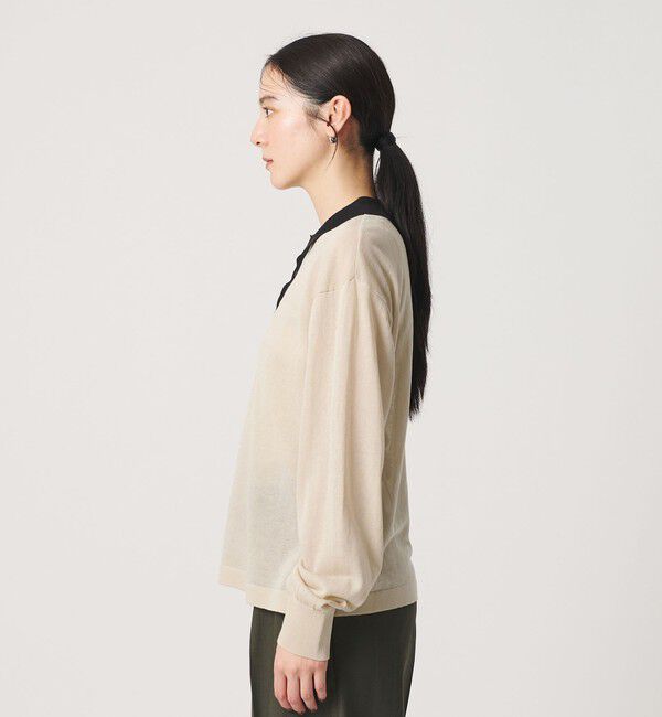 BEAUTY&YOUTH UNITED ARROWS「【WEB限定】シアー ポロカラー ニットプルオーバー」|ニット・セーター|