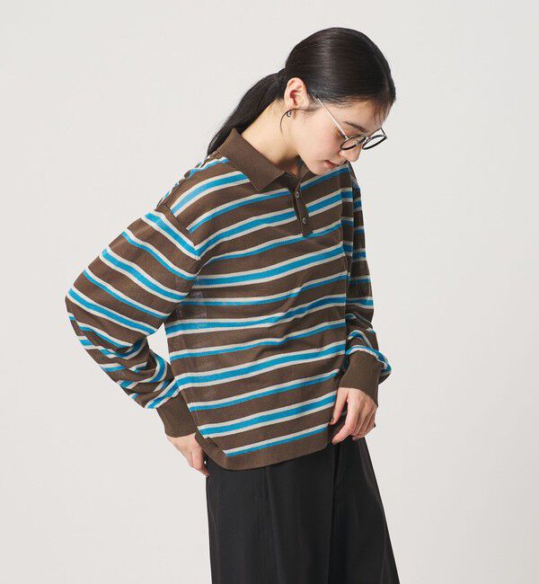 BEAUTY&YOUTH UNITED ARROWS「【WEB限定】シアー ポロカラー ニットプルオーバー」|ニット・セーター|
