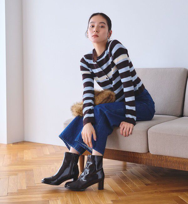 BEAUTY&YOUTH UNITED ARROWS「レザーライク オブリーク ショートブーツ」|ロングブーツ|