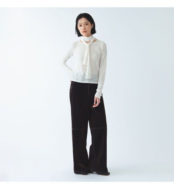 Ray BEAMS 「レース ボウカラー Tシャツ」|Tシャツ・カットソー|