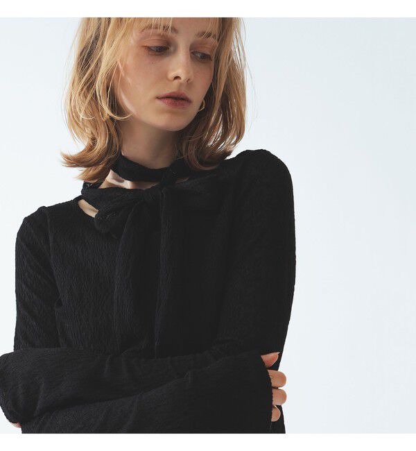 Ray BEAMS 「レース ボウカラー Tシャツ」|Tシャツ・カットソー|
