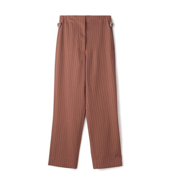 BACCA「ストライプギャバ ハイウエストストレートパンツ」|その他|46 ブラウン系