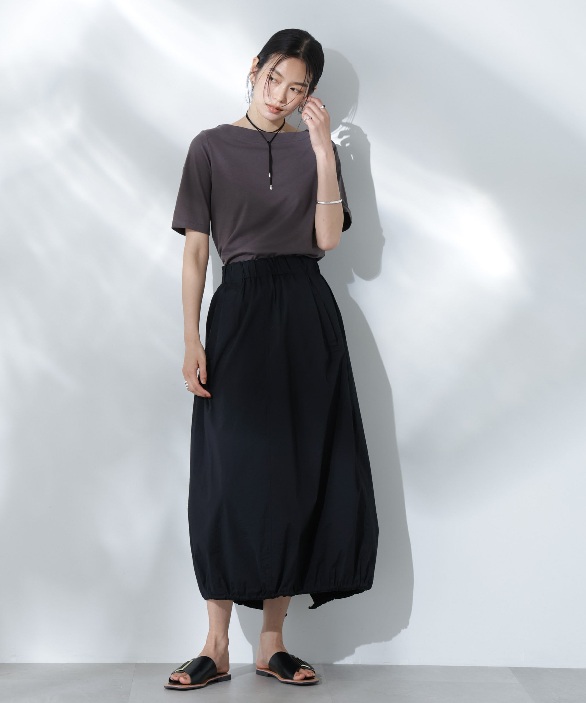 NANO universe「Anti Soaked(R) 汗染み防止ボートネックTシャツ」|Tシャツ・カットソー|