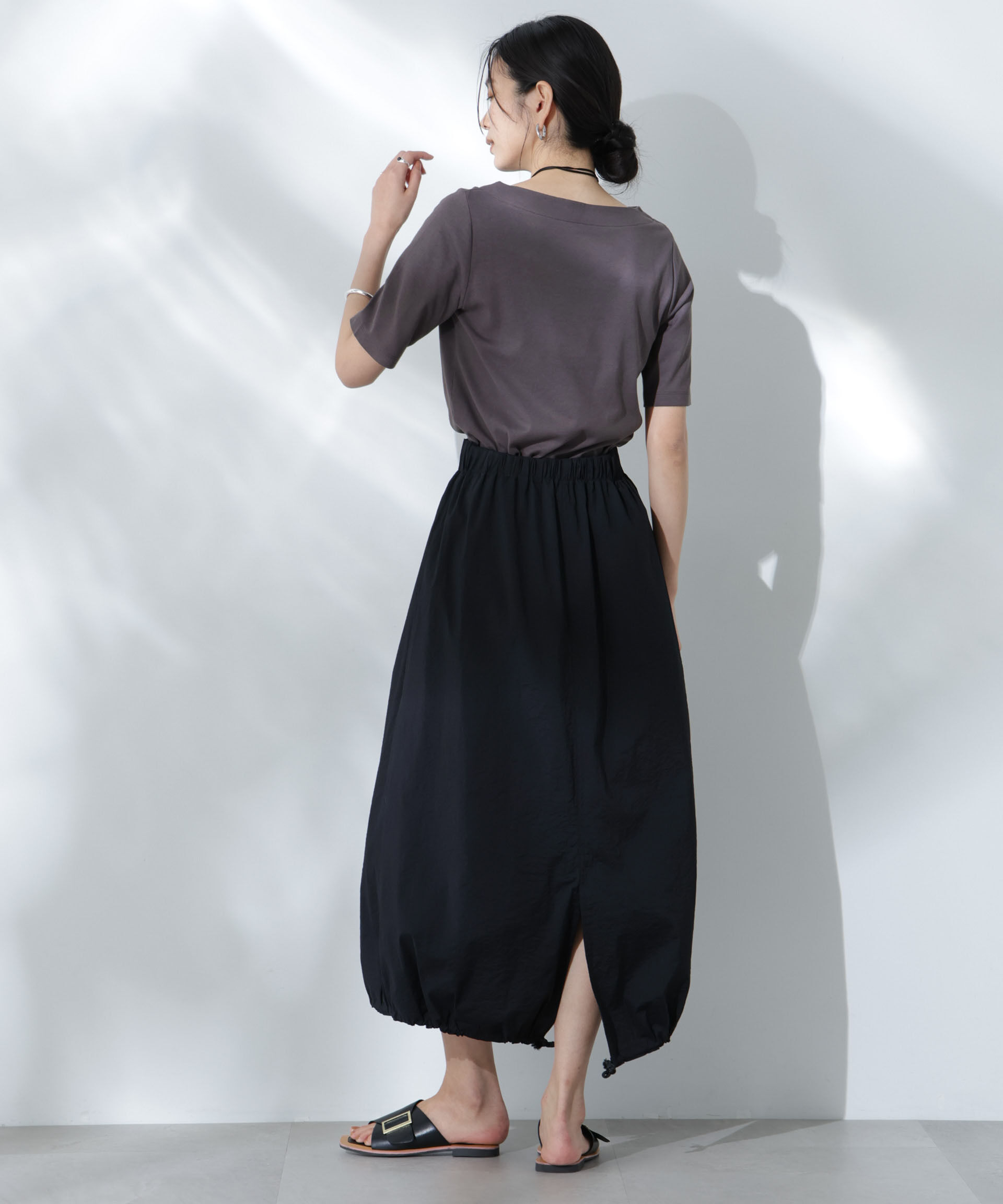 NANO universe「Anti Soaked(R) 汗染み防止ボートネックTシャツ」|Tシャツ・カットソー|