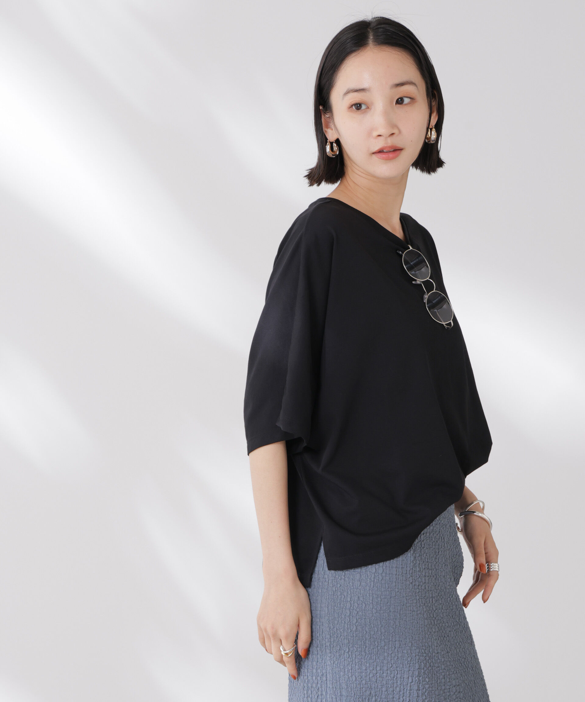 nano･universe「吸水速乾抗菌防臭ドルマンワイドトップス」|Tシャツ・カットソー|
