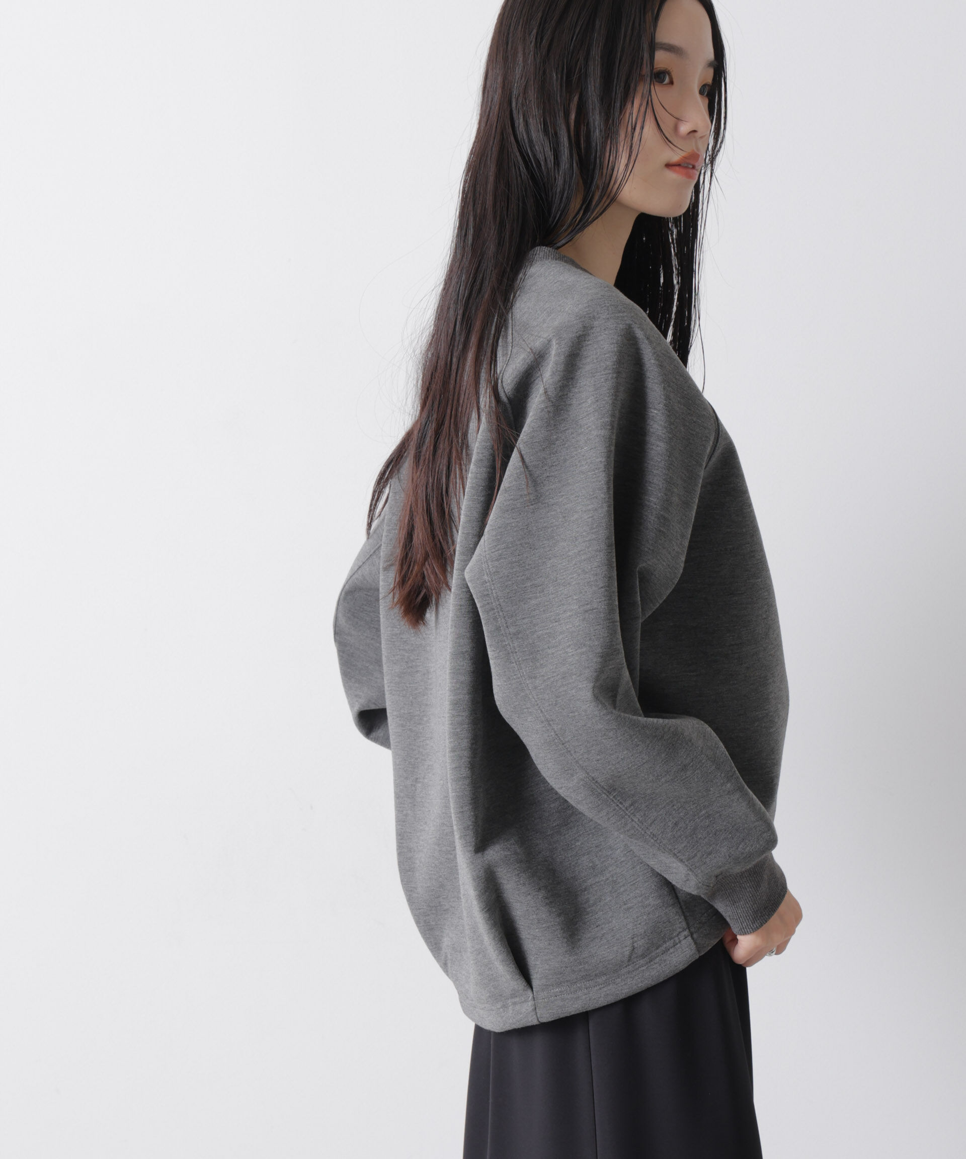 NANO universe「ソフトダンボールドルマンコクーンシルエットプルオーバー」|Tシャツ・カットソー|