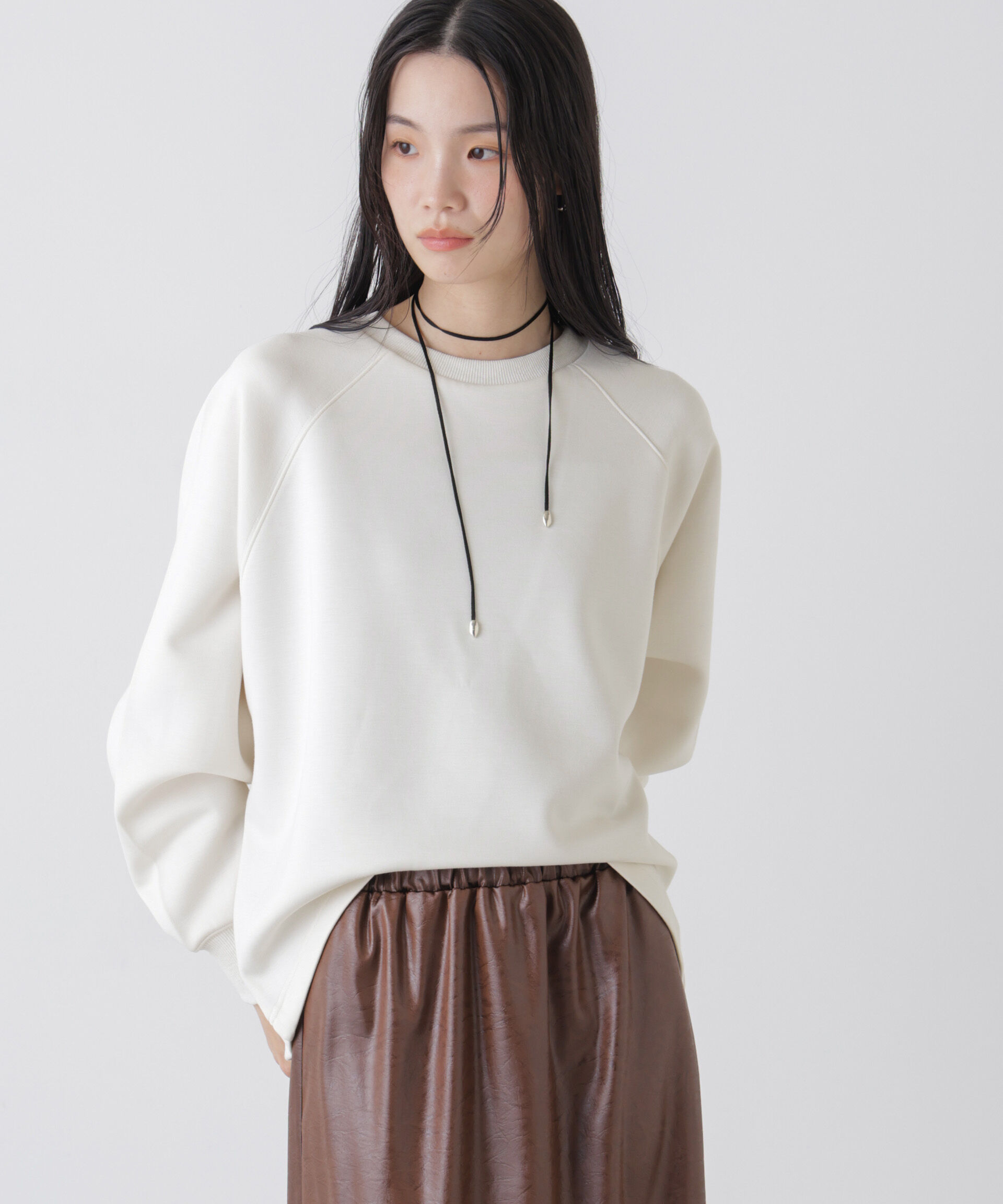 NANO universe「ソフトダンボールドルマンコクーンシルエットプルオーバー」|Tシャツ・カットソー|アイボリー7