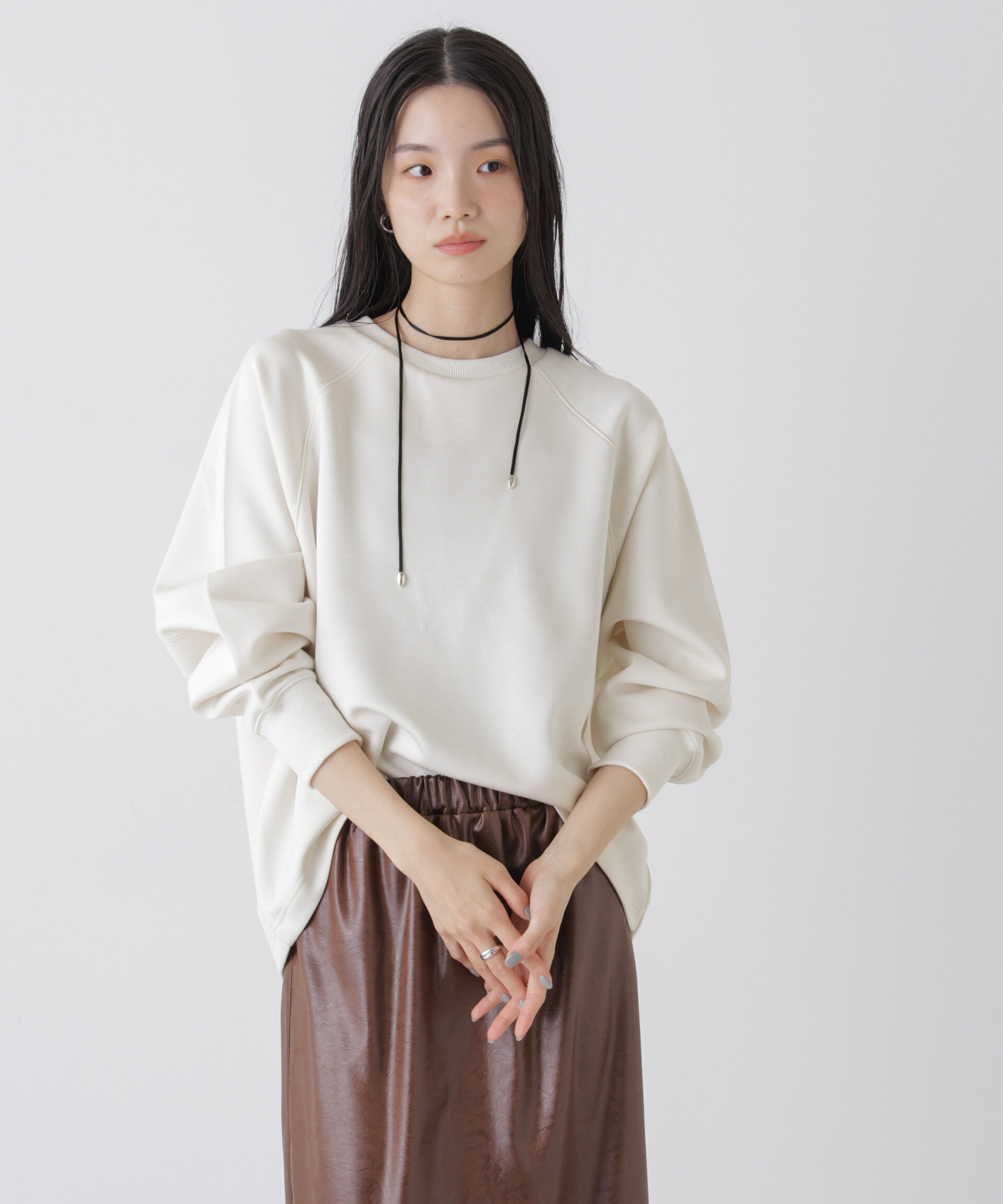 NANO universe「ソフトダンボールドルマンコクーンシルエットプルオーバー」|Tシャツ・カットソー|