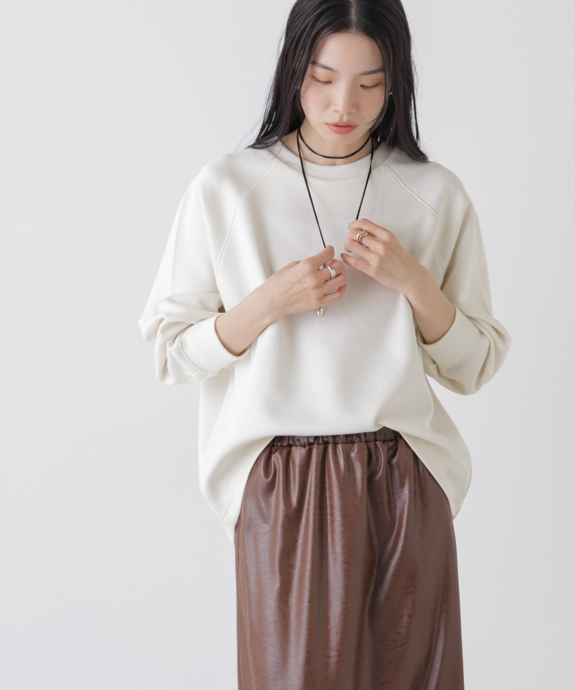 NANO universe「ソフトダンボールドルマンコクーンシルエットプルオーバー」|Tシャツ・カットソー|