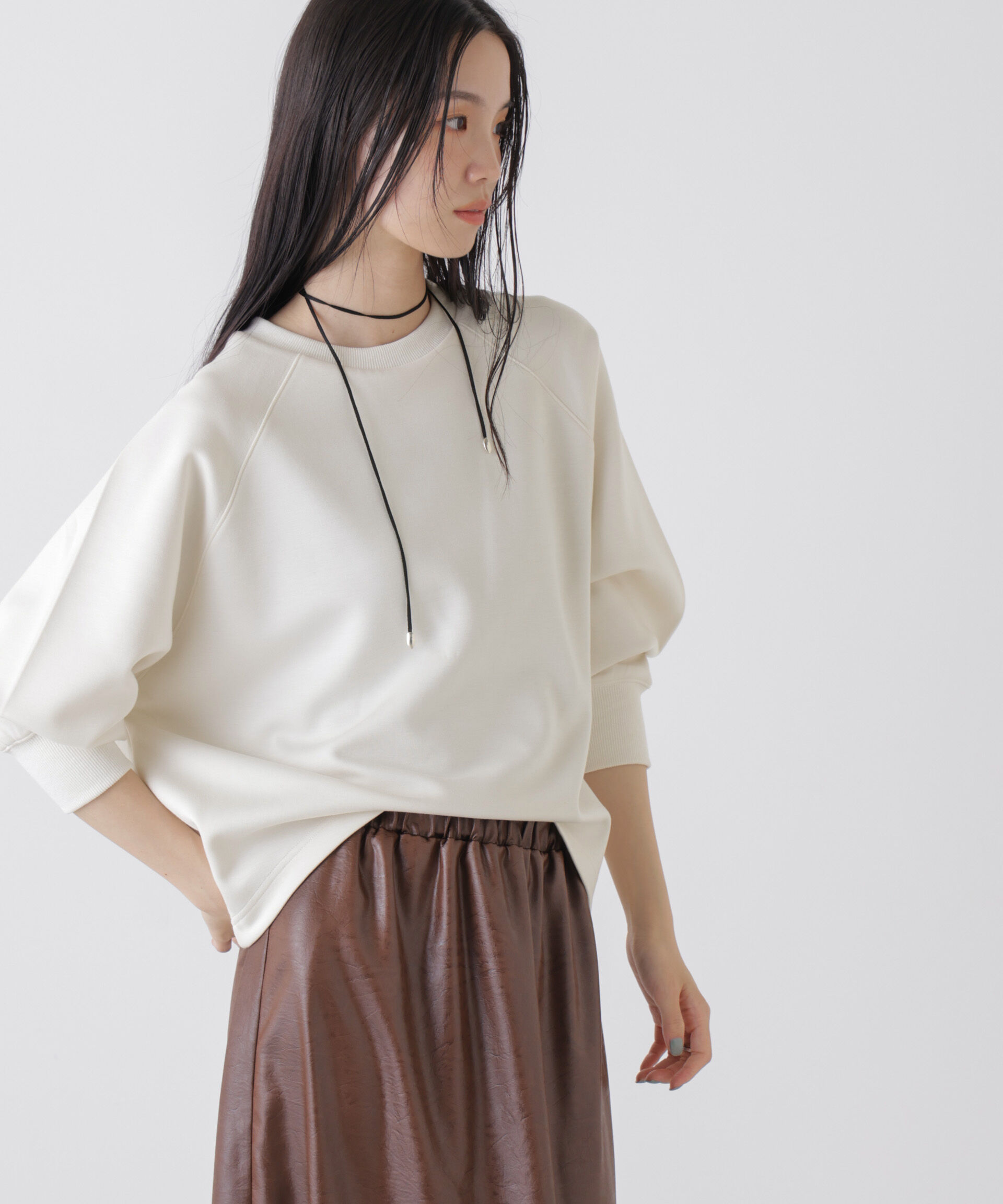 NANO universe「ソフトダンボールドルマンコクーンシルエットプルオーバー」|Tシャツ・カットソー|