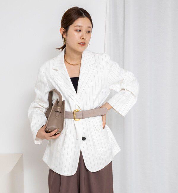 NOLLEY'S「【WEB＆一部店舗限定色アイテム】ウォッシャブルストライプオーバージャケット」|テーラードジャケット|