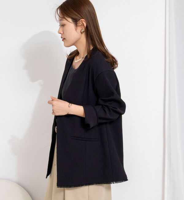 NOLLEY'S「ウォッシャブルFRINGE LIGHT JACKET」|ノーカラージャケット|