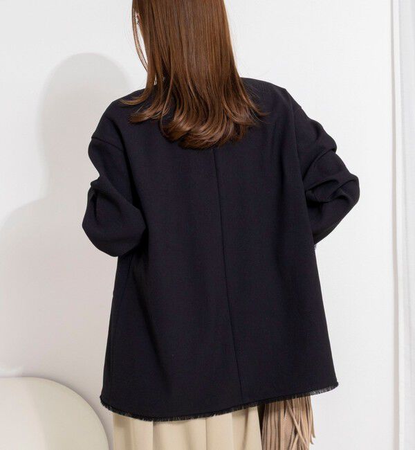NOLLEY'S「ウォッシャブルFRINGE LIGHT JACKET」|ノーカラージャケット|