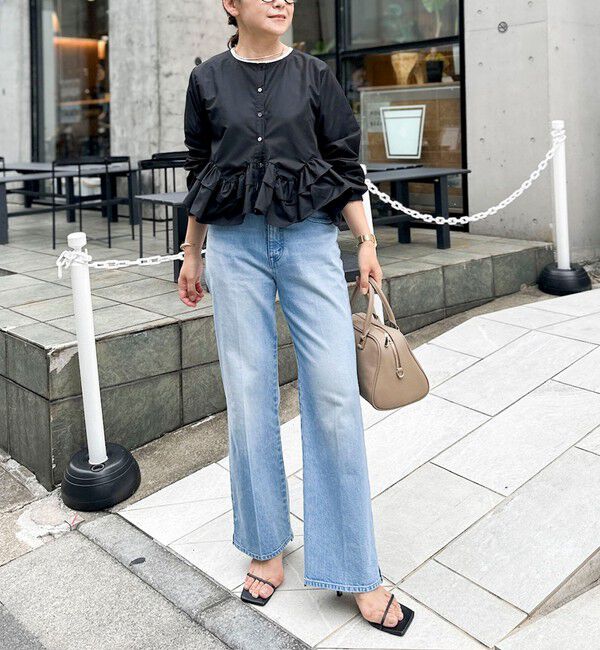 Rie Miller「《5サイズ展開》【RM denim】センタープレス裾デザインデニム」|デニム|