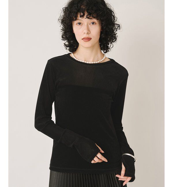 Drawing Numbers「【Drawing Numbers】フロッキーチュールカットソー」|Tシャツ・カットソー|ブラック