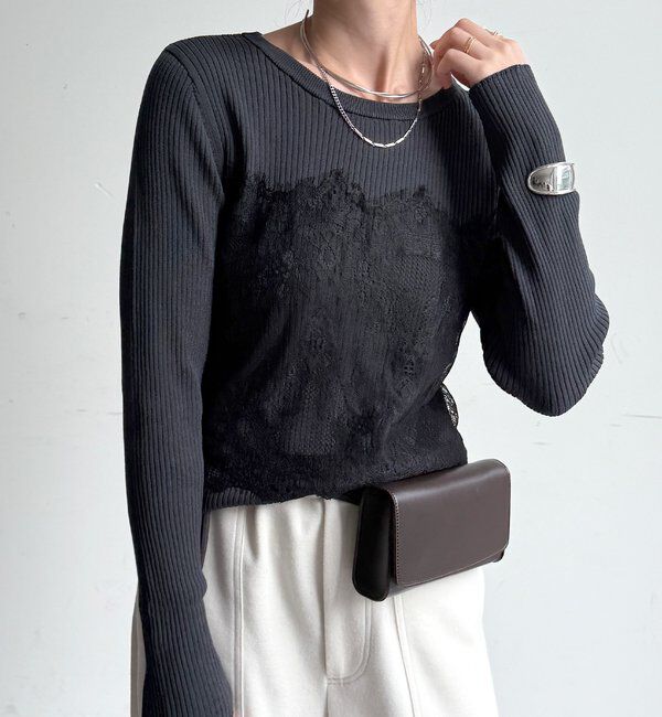  「レースビスチェ風ニット」|ニット・セーター|